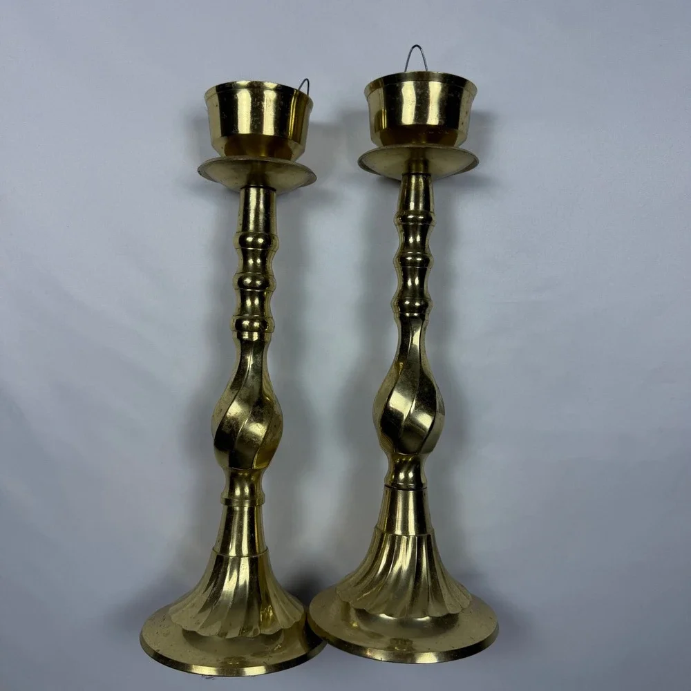 Vintage Brass Candlesticks Pair‎ 11.5